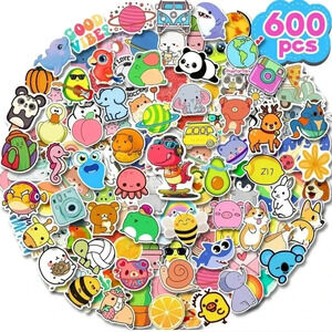 600 Stickers kids design fun large pack water bottle animal children accessories